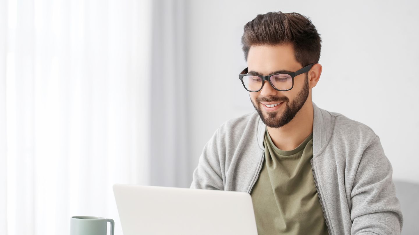 Man Learning Through A Laptop